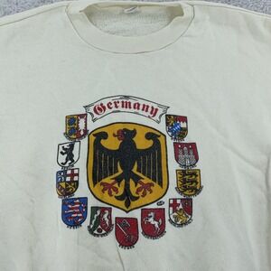 Vintage Germany Sweatshirt Mens Medium‎ Crewneck Pullover German Crest Flag 90s
